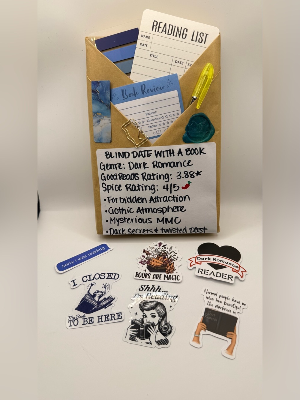 Blind Date With A Book #36 - Dark Romance Book & Accessories Set